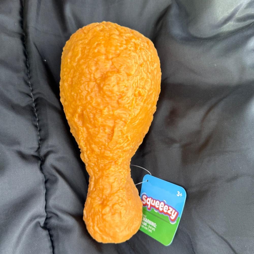 Squeezy Fried Chicken Drumstick Toy Unisex One Size Orange New Sensory Fidget